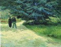 Jardin public avec Couple et sapin bleu Vincent van Gogh
